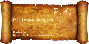 Pilinger Alajos névjegykártya